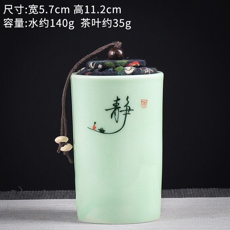 Ceramics Sealed Jar Tea Caddy Tea Box Storage Tank Tea Organizer Candy Jar Food Container Storage Box Tea Can Decorative Jars acacuss