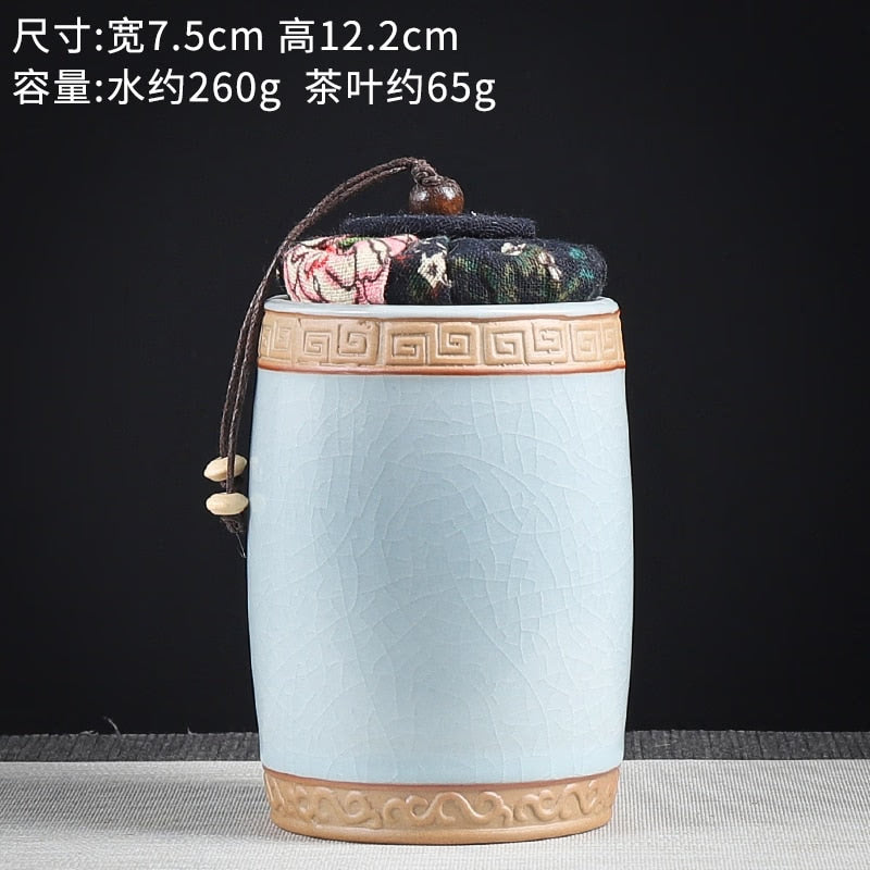 Ceramics Sealed Jar Tea Caddy Tea Box Storage Tank Tea Organizer Candy Jar Food Container Storage Box Tea Can Decorative Jars acacuss
