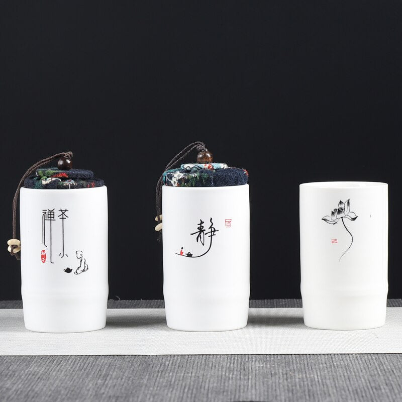 Ceramics Sealed Jar Tea Caddy Tea Box Storage Tank Tea Organizer Candy Jar Food Container Storage Box Tea Can Decorative Jars acacuss