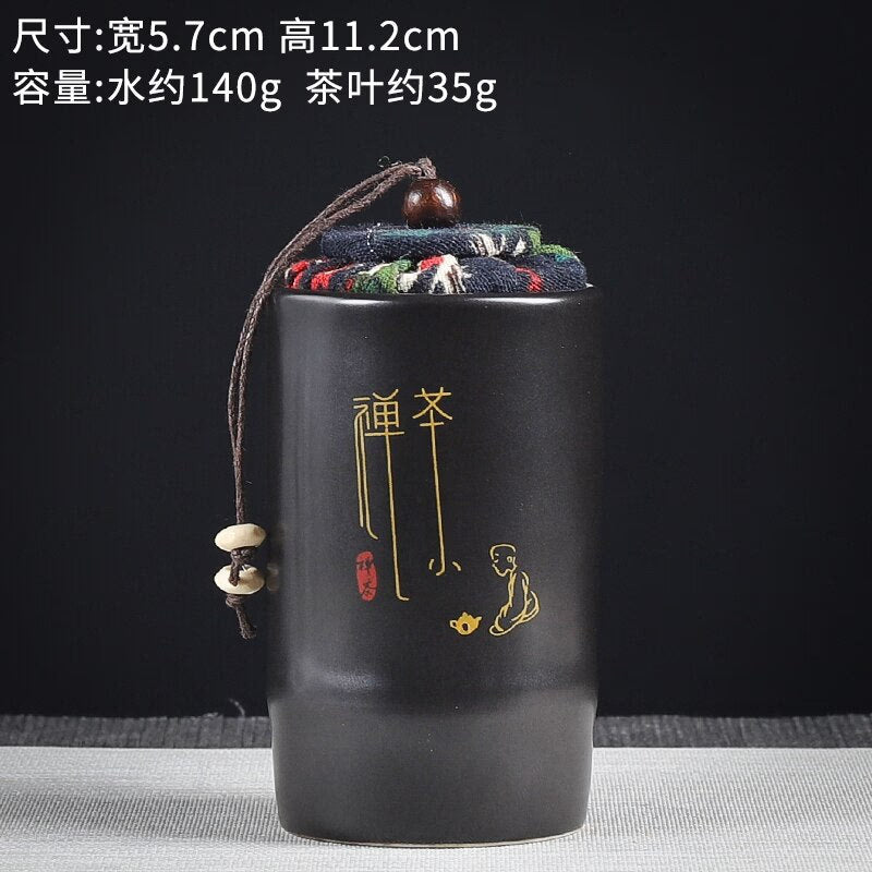 Ceramics Sealed Jar Tea Caddy Tea Box Storage Tank Tea Organizer Candy Jar Food Container Storage Box Tea Can Decorative Jars acacuss