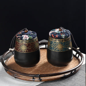 Ceramics Sealed Jar Tea Caddy Tea Box Storage Tank Tea Organizer Candy Jar Food Container Storage Box Tea Can Decorative Jars acacuss