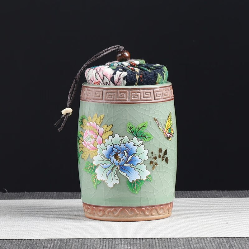 Ceramics Sealed Jar Tea Caddy Tea Box Storage Tank Tea Organizer Candy Jar Food Container Storage Box Tea Can Decorative Jars acacuss