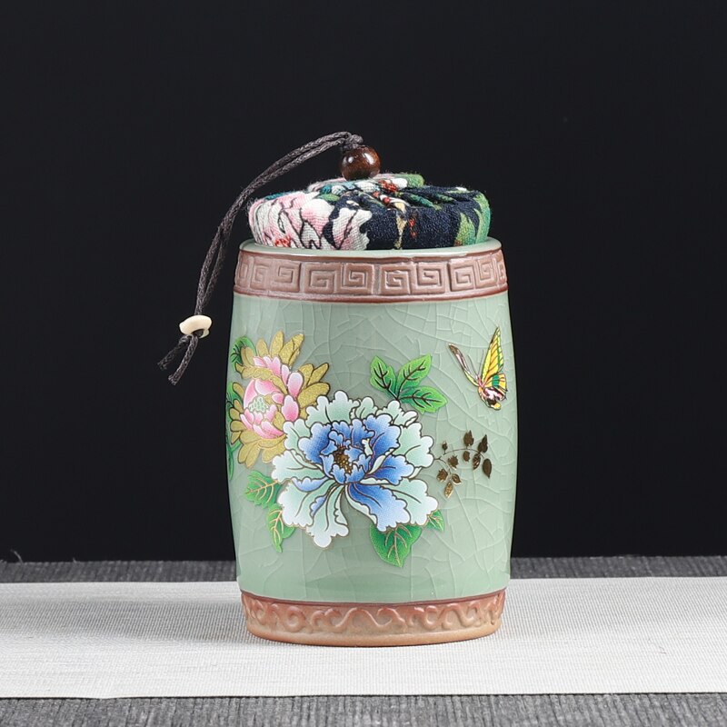 Ceramics Sealed Jar Tea Caddy Tea Box Storage Tank Tea Organizer Candy Jar Food Container Storage Box Tea Can Decorative Jars acacuss