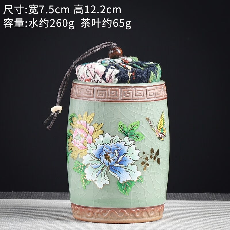 Ceramics Sealed Jar Tea Caddy Tea Box Storage Tank Tea Organizer Candy Jar Food Container Storage Box Tea Can Decorative Jars acacuss