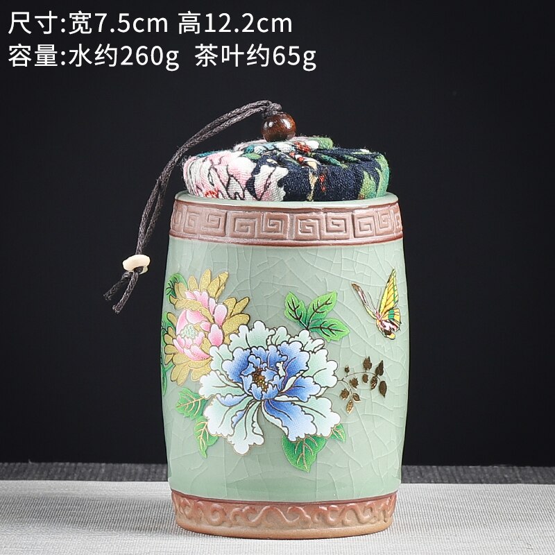 Ceramics Sealed Jar Tea Caddy Tea Box Storage Tank Tea Organizer Candy Jar Food Container Storage Box Tea Can Decorative Jars acacuss
