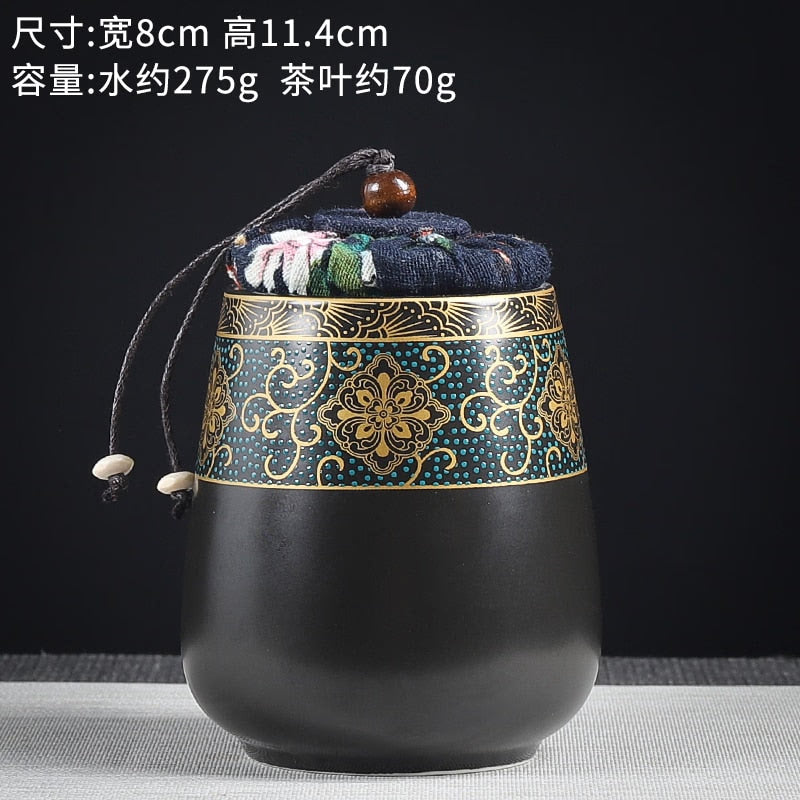 Ceramics Sealed Jar Tea Caddy Tea Box Storage Tank Tea Organizer Candy Jar Food Container Storage Box Tea Can Decorative Jars acacuss