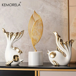 Ceramics Statue Exquisite Home Decor Modern Abstract Art Statue Ornaments Sculpture Decoration for Living Room Table Centerpiece acacuss