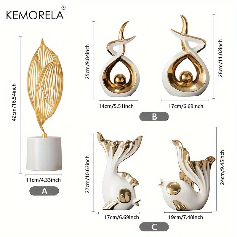 Ceramics Statue Exquisite Home Decor Modern Abstract Art Statue Ornaments Sculpture Decoration for Living Room Table Centerpiece acacuss