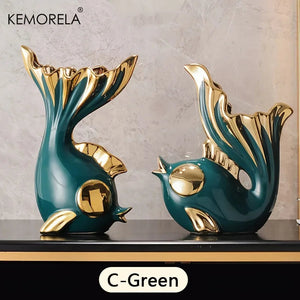 Ceramics Statue Exquisite Home Decor Modern Abstract Art Statue Ornaments Sculpture Decoration for Living Room Table Centerpiece acacuss