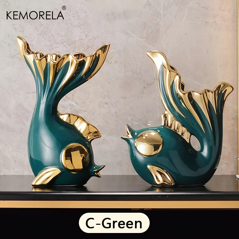 Ceramics Statue Exquisite Home Decor Modern Abstract Art Statue Ornaments Sculpture Decoration for Living Room Table Centerpiece acacuss