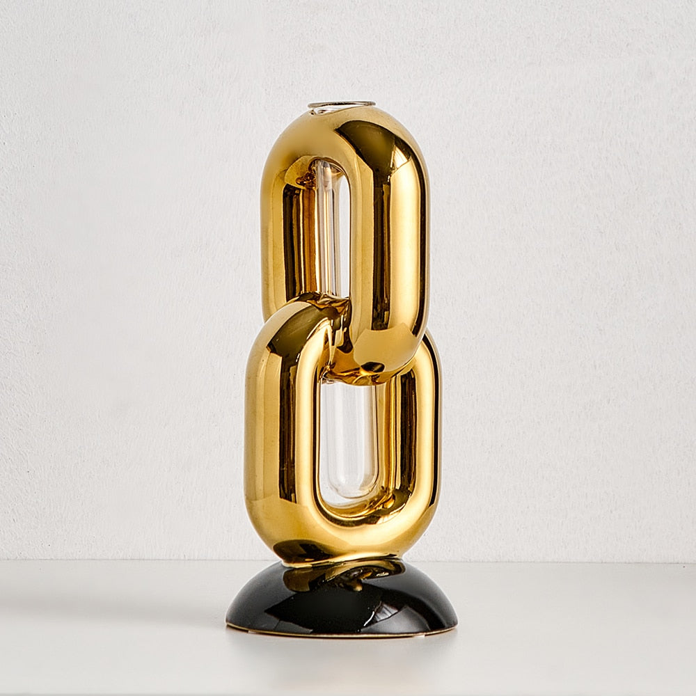 Chain-shaped Vase Luxury Home Decor Nordic Bedroom Ornaments Modern Art Design Ceramic Vases Table Decorations Decorative Crafts acacuss