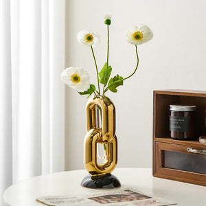 Chain-shaped Vase Luxury Home Decor Nordic Bedroom Ornaments Modern Art Design Ceramic Vases Table Decorations Decorative Crafts acacuss