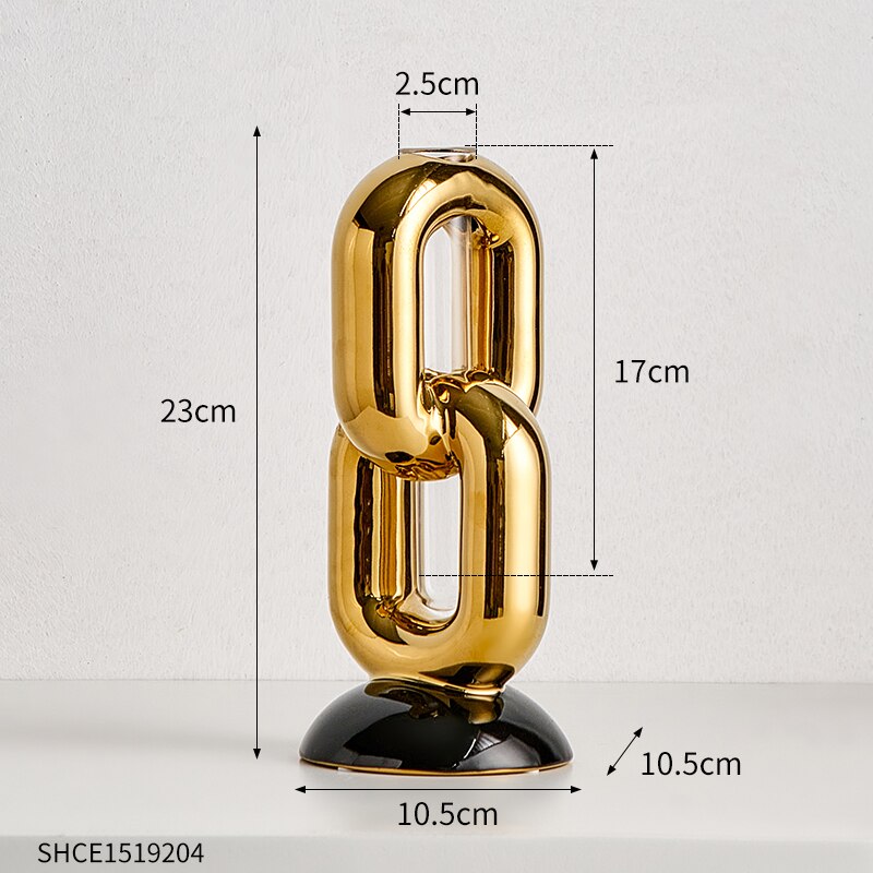 Chain-shaped Vase Luxury Home Decor Nordic Bedroom Ornaments Modern Art Design Ceramic Vases Table Decorations Decorative Crafts acacuss