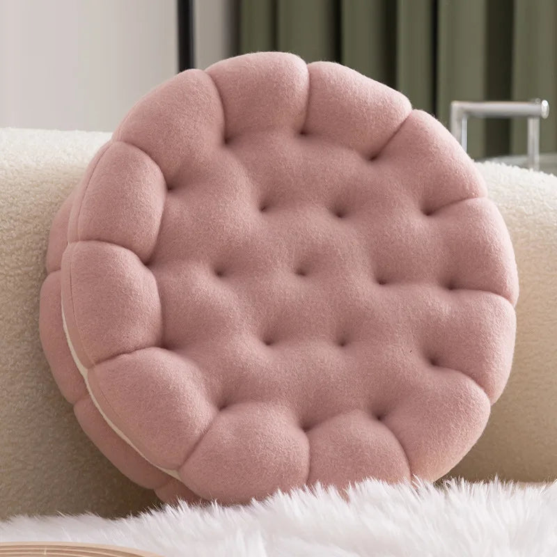 Chair Seat Office Nap Pillow for All Season Home Decor Creative and Cute Cookie Shaped Pillow for Dormitory Sofa acacuss