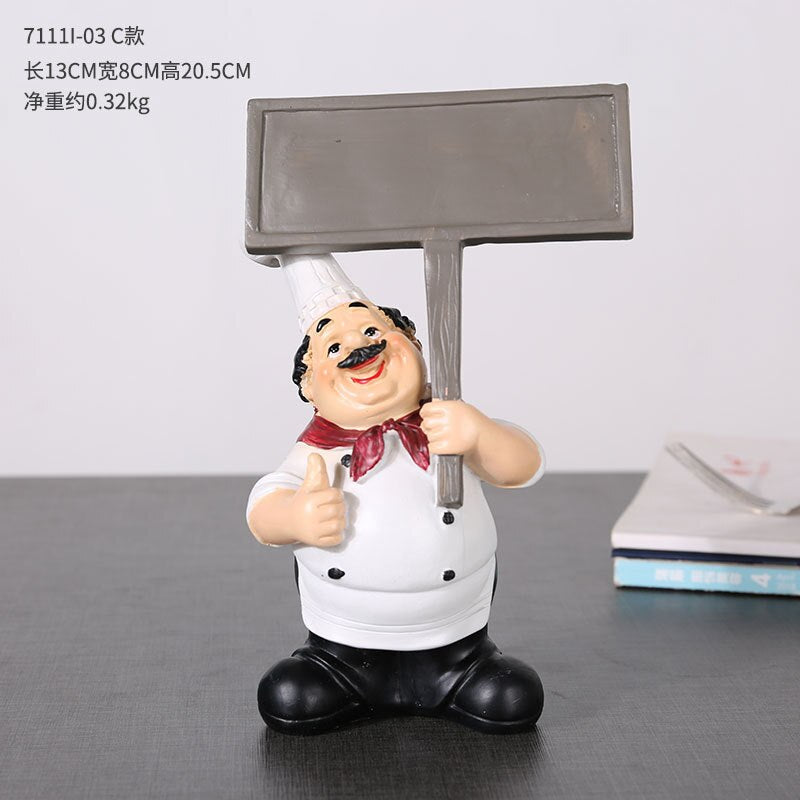 Chef Resin Statue Nordic Abstract Ornaments For Figurines Interior Sculpture Room Home Decor acacuss