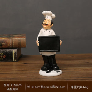 Chef Resin Statue Nordic Abstract Ornaments For Figurines Interior Sculpture Room Home Decor acacuss