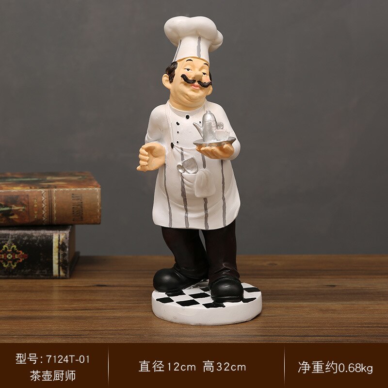 Chef Resin Statue Nordic Abstract Ornaments For Figurines Interior Sculpture Room Home Decor acacuss