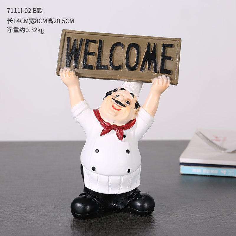 Chef Resin Statue Nordic Abstract Ornaments For Figurines Interior Sculpture Room Home Decor acacuss