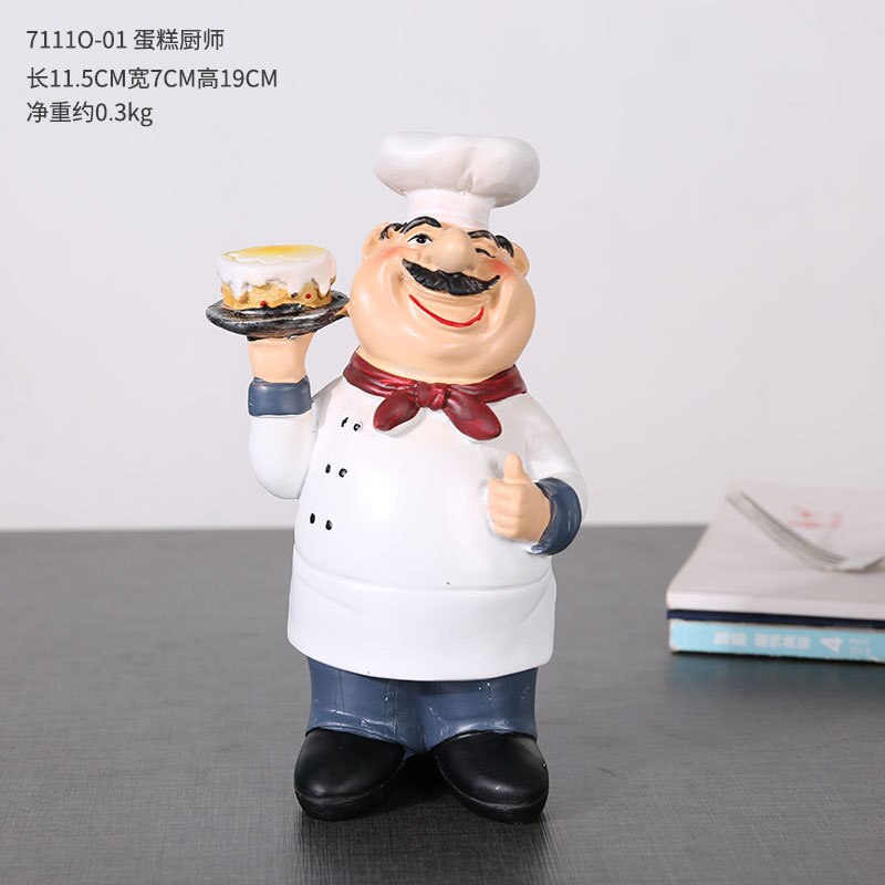 Chef Resin Statue Nordic Abstract Ornaments For Figurines Interior Sculpture Room Home Decor acacuss