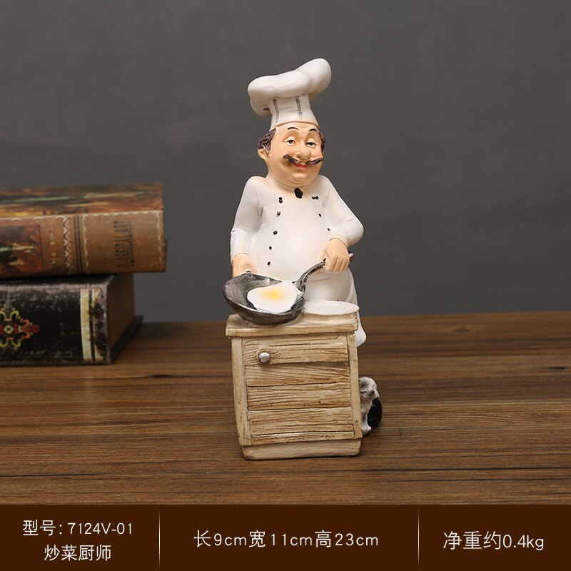 Chef Resin Statue Nordic Abstract Ornaments For Figurines Interior Sculpture Room Home Decor acacuss