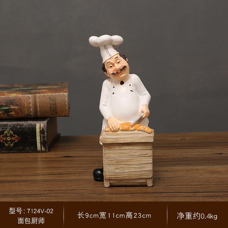 Chef Resin Statue Nordic Abstract Ornaments For Figurines Interior Sculpture Room Home Decor acacuss