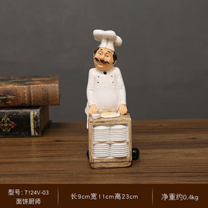 Chef Resin Statue Nordic Abstract Ornaments For Figurines Interior Sculpture Room Home Decor acacuss