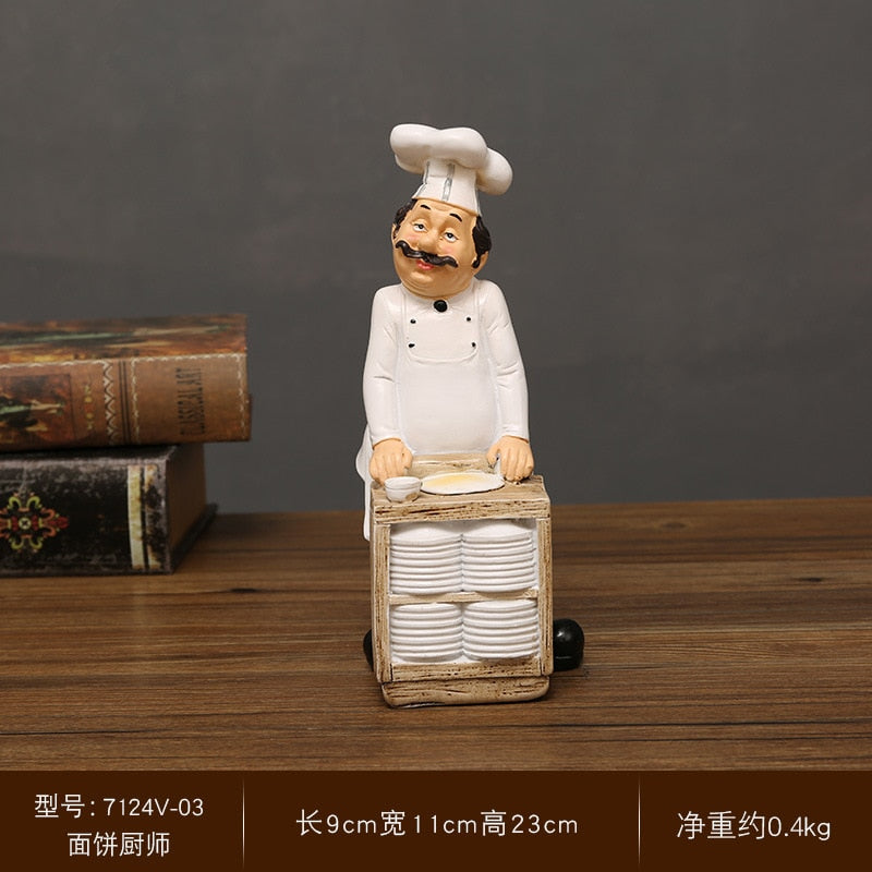 Chef Resin Statue Nordic Abstract Ornaments For Figurines Interior Sculpture Room Home Decor acacuss