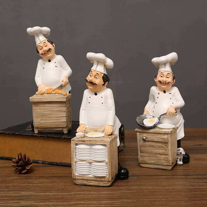 Chef Resin Statue Nordic Abstract Ornaments For Figurines Interior Sculpture Room Home Decor acacuss