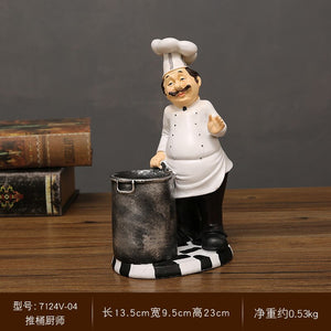 Chef Resin Statue Nordic Abstract Ornaments For Figurines Interior Sculpture Room Home Decor acacuss