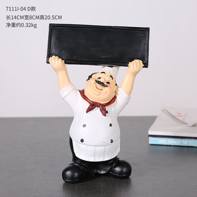 Chef Resin Statue Nordic Abstract Ornaments For Figurines Interior Sculpture Room Home Decor acacuss