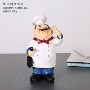 Chef Resin Statue Nordic Abstract Ornaments For Figurines Interior Sculpture Room Home Decor acacuss