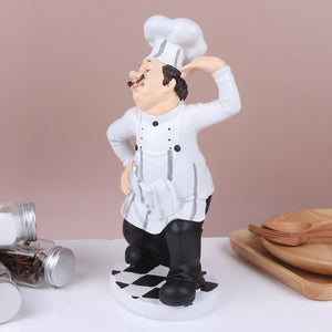 Chef Statue Kitchen Figurine Ornament Italian Resin Figurines Cook Sculpture Fat French Figure Decor Decoration Model Table acacuss