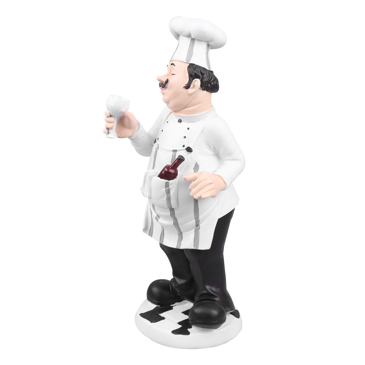 Chef Statue Kitchen Figurine Ornament Italian Resin Figurines Cook Sculpture Fat French Figure Decor Decoration Model Table acacuss