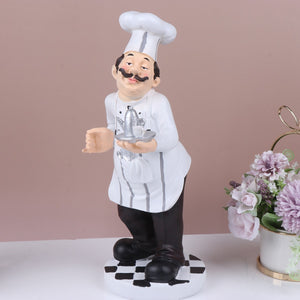 Chef Statue Kitchen Figurine Ornament Italian Resin Figurines Cook Sculpture Fat French Figure Decor Decoration Model Table acacuss