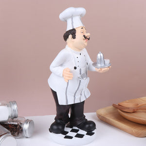 Chef Statue Kitchen Figurine Ornament Italian Resin Figurines Cook Sculpture Fat French Figure Decor Decoration Model Table acacuss