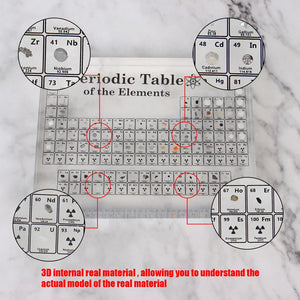 Chemical Element Display Acrylic Periodic Table Kids Teaching School Display With Real Elements Samples Letter Decoration acacuss