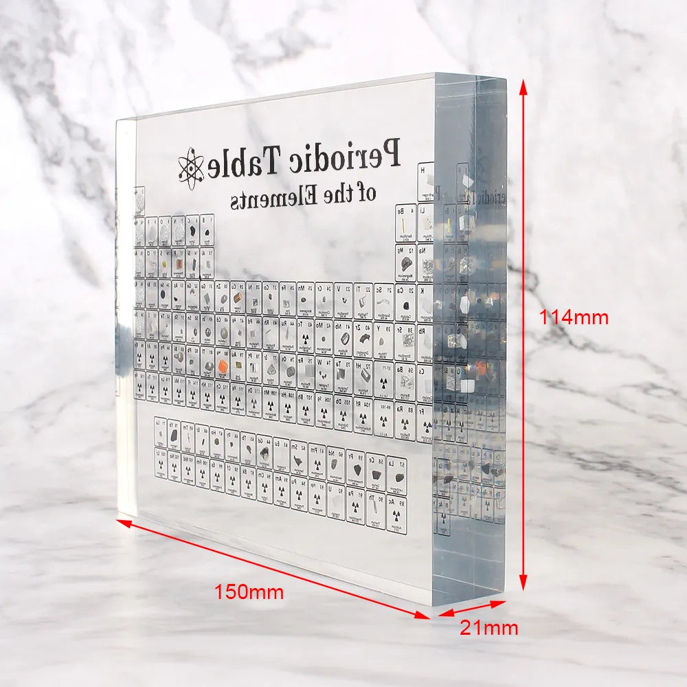Chemical Element Display Acrylic Periodic Table Kids Teaching School Display With Real Elements Samples Letter Decoration acacuss