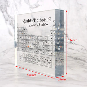 Chemical Element Display Acrylic Periodic Table Kids Teaching School Display With Real Elements Samples Letter Decoration acacuss