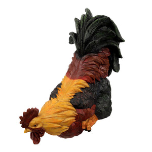 Chicken Statue Yard Art Decor Garden Sculptures Resin Hen Rooster Ornaments Indoor Outdoor Plug Statues Backyard Lawn Decoration acacuss