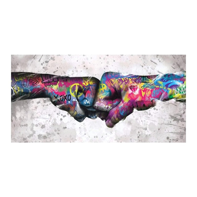 Child Graffiti Abstract Fist Mobile Shackle Wall Art Picture Canvas Decorative Painting Poster Prints for Living Room Home Decor acacuss