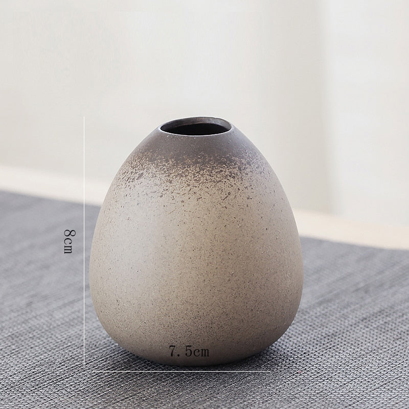 China pottery small vase retro flower floral ceramic decorative container vase modern home decoration acacuss
