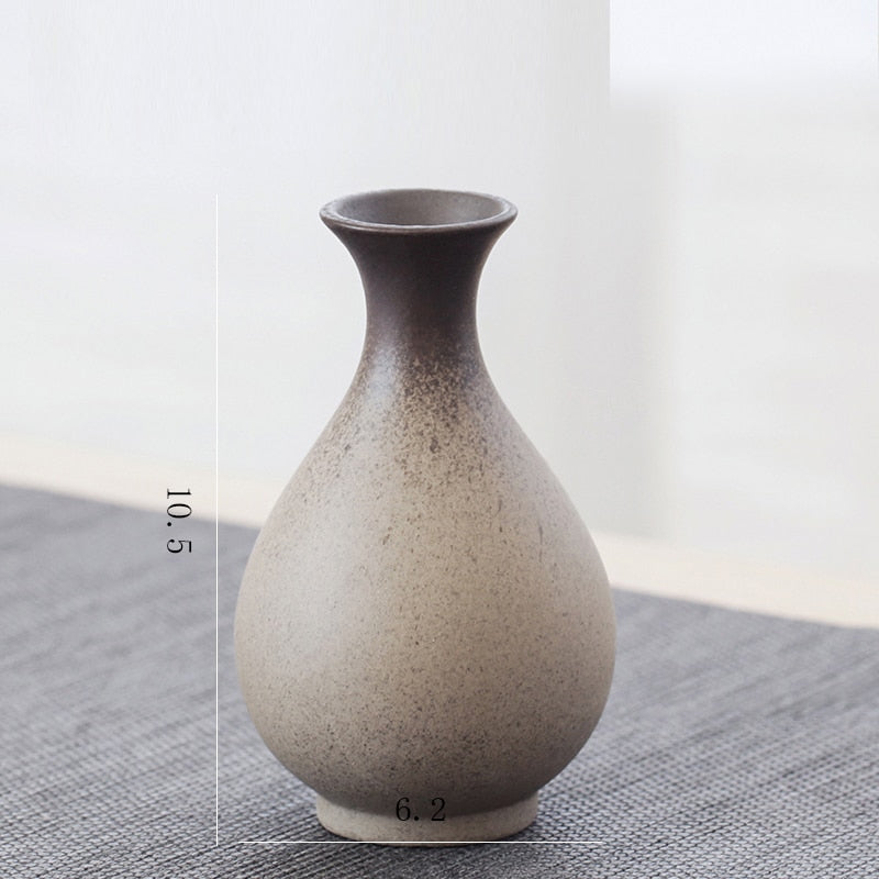 China pottery small vase retro flower floral ceramic decorative container vase modern home decoration acacuss