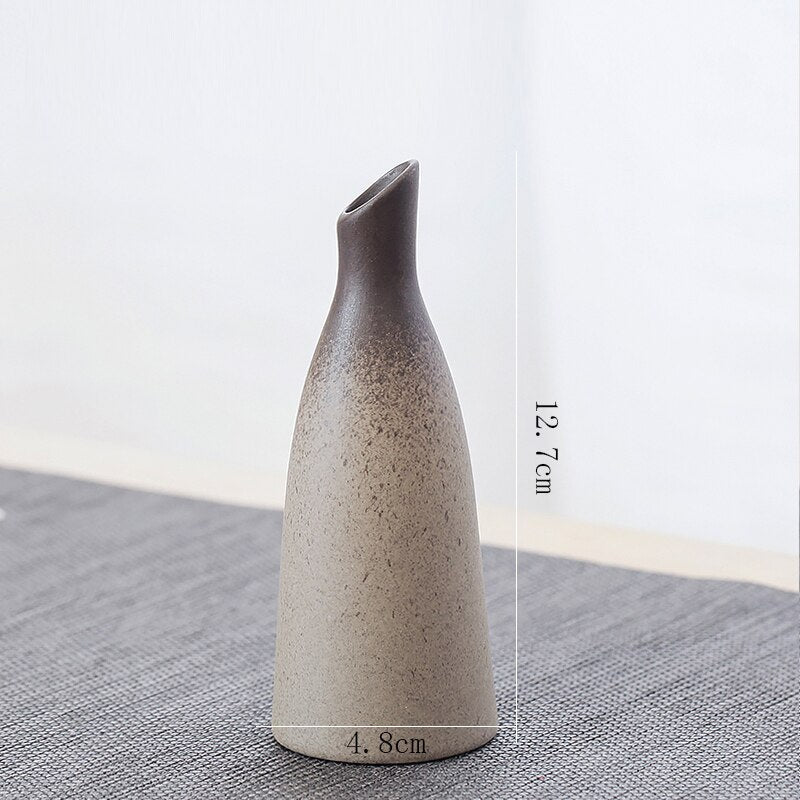 China pottery small vase retro flower floral ceramic decorative container vase modern home decoration acacuss