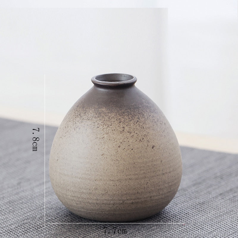 China pottery small vase retro flower floral ceramic decorative container vase modern home decoration acacuss