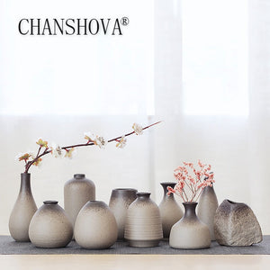 China pottery small vase retro flower floral ceramic decorative container vase modern home decoration acacuss