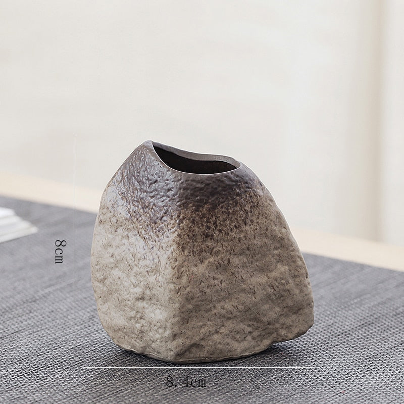 China pottery small vase retro flower floral ceramic decorative container vase modern home decoration acacuss