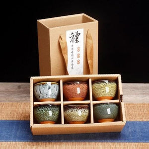 Chinese 6 pcs/set Ceramic Tea Cup Ice Cracked Glaze Cup Kung Fu tea set Small Porcelain Tea Bowl Teacup Tea Accessories Drinkware acacuss