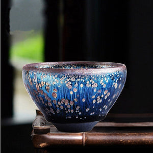 Chinese Ancient Style Tian Mu cup for tea porcelain Yuteki Tenmoku glaze natural clay and ore tea bowl tea set /JIANZHAN acacuss