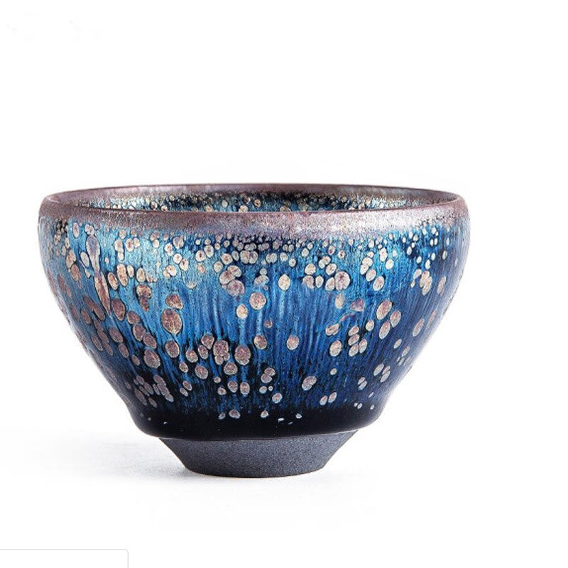 Chinese Ancient Style Tian Mu cup for tea porcelain Yuteki Tenmoku glaze natural clay and ore tea bowl tea set /JIANZHAN acacuss