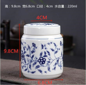 Chinese Blue and White Porcelain Ceramics Tea Caddy Tieguanyin Sealed Containers Travel Tea Bag Storage Box Coffee Canister acacuss